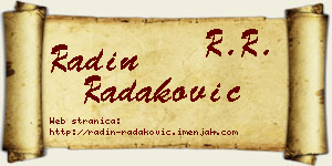 Radin Radaković vizit kartica